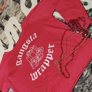 "Gangsta Wrapper" Holiday Graphic Lounge Sweatshirt XLg